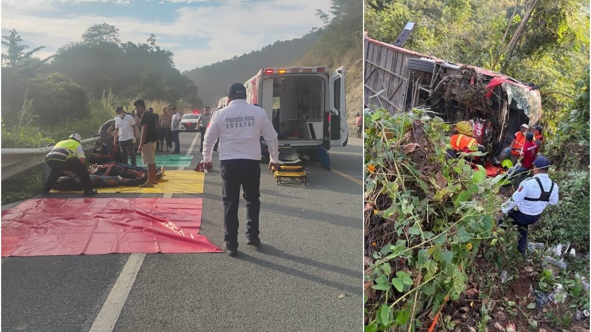 Se incendia autobús ADO en la supercarretera Barranca Larga–Ventanilla; no hay lesionados