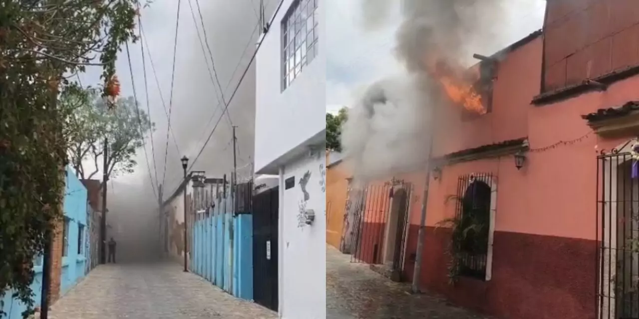 Pánico en el Centro: incendio consume vivienda en Los Arquitos y moviliza a bomberos en Oaxaca