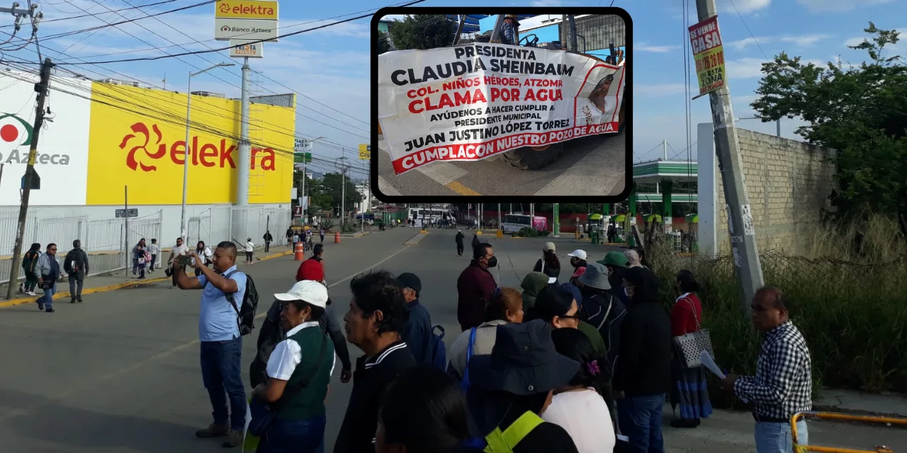 Atzompa bloquea Plaza Bella por un pozo de agua «rasurado» de 12 a 8 pulgadas