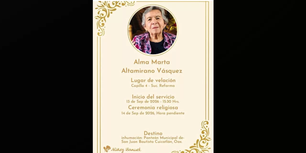 Muere Alma Marta Altamirano Vásquez, impulsora del Hospital de la Niñez Oaxaqueña